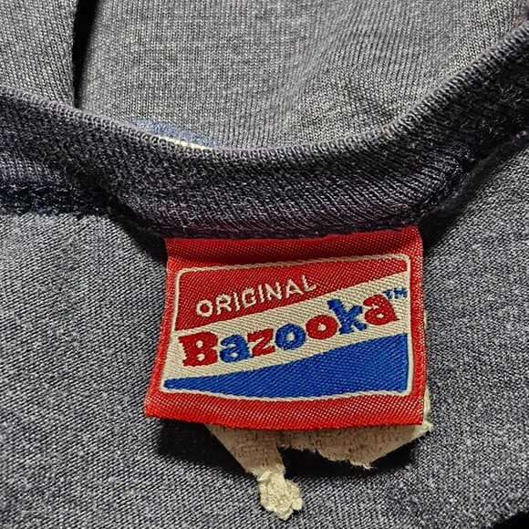 Jerry Leigh Bazooka Bubble Gum Graphic Tee Juniors Size Small Navy Ringer Style - Picture 5 of 6